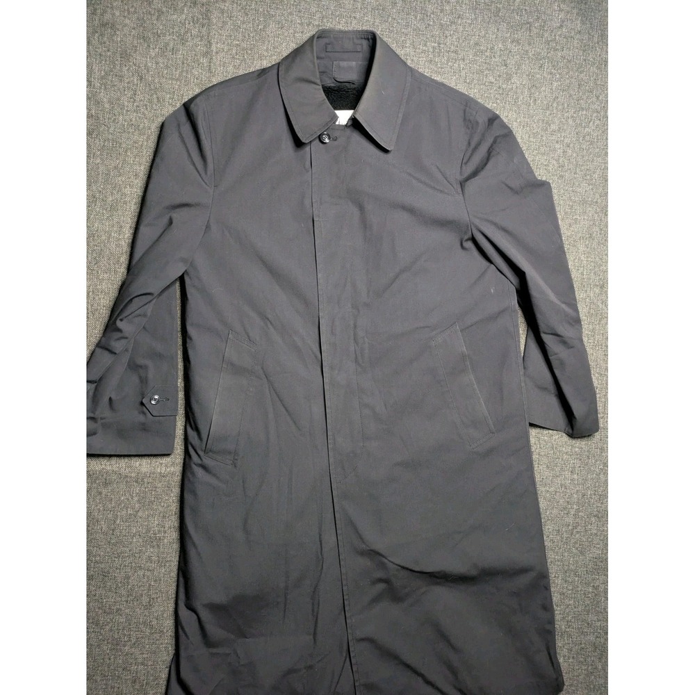 Vintage London Fog Trench Long Coat Gray Button Up Jacket Men's M/L Made In Usa
